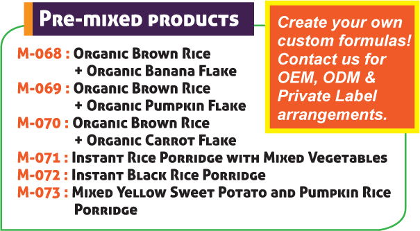 Pre-mixed products